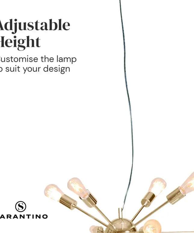 Sarantino 15-Light Sputnik Chandelier in Brass Finish-Home & Garden > Lighting-Koala Lamps and Lighting