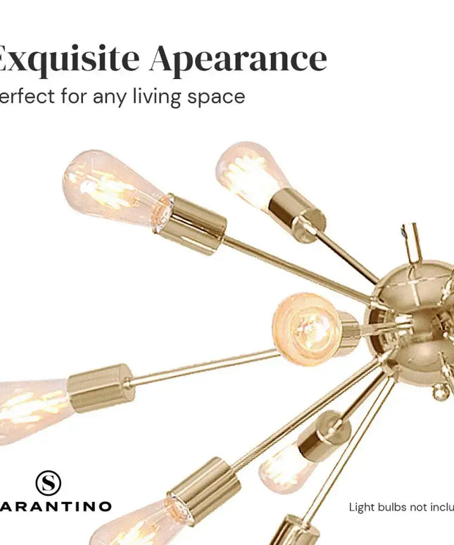 Sarantino 15-Light Sputnik Chandelier in Brass Finish-Home & Garden > Lighting-Koala Lamps and Lighting