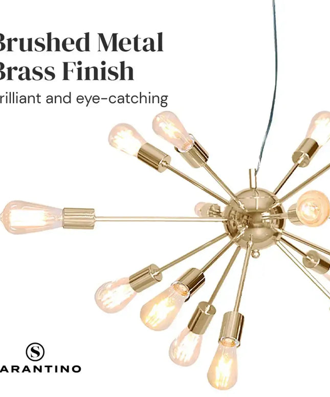 Sarantino 15-Light Sputnik Chandelier in Brass Finish-Home & Garden > Lighting-Koala Lamps and Lighting