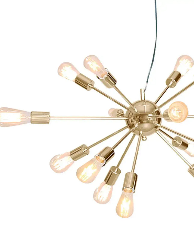 Sarantino 15-Light Sputnik Chandelier in Brass Finish-Home & Garden > Lighting-Koala Lamps and Lighting