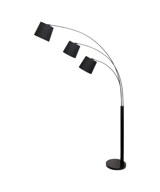 Sarantino 3-Light Arc Floor Lamp Adjustable Black 3 Shades-Home & Garden > Lighting-Koala Lamps and Lighting