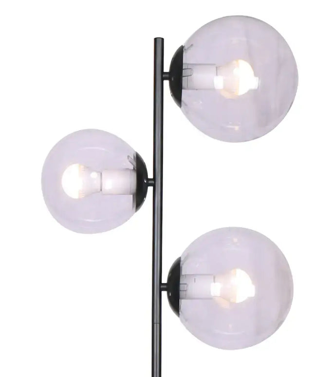 Sarantino 3-Light Black Metal Floor Lamp-Home & Garden > Lighting-Koala Lamps and Lighting