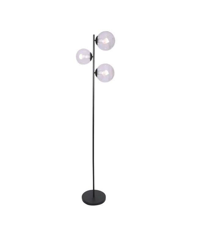 Sarantino 3-Light Black Metal Floor Lamp-Home & Garden > Lighting-Koala Lamps and Lighting