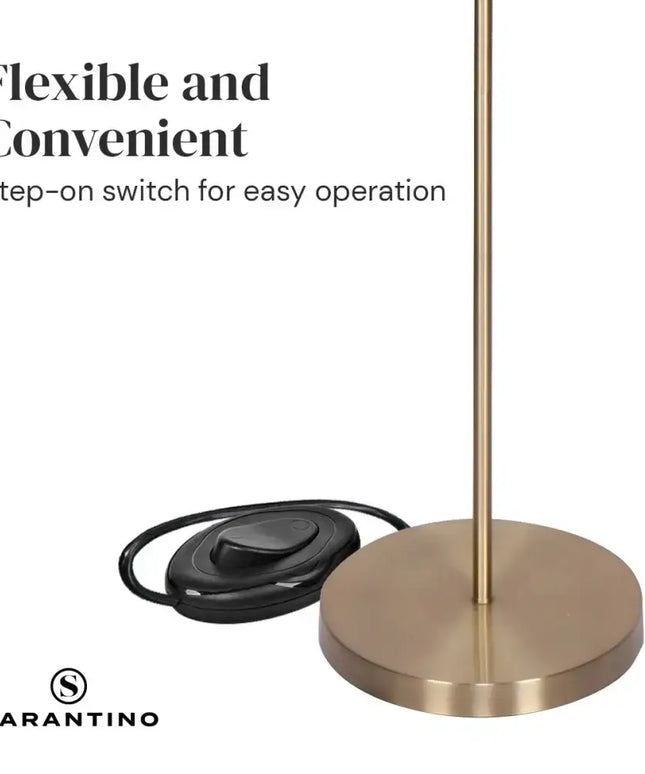 Sarantino 3-Light Gold Metal Floor Lamp with Glass Shades-Home & Garden > Lighting-Koala Lamps and Lighting