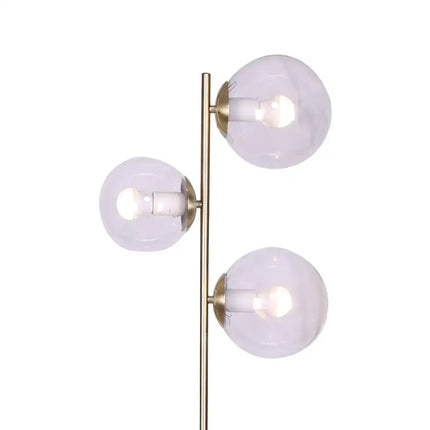 Sarantino 3-Light Gold Metal Floor Lamp with Glass Shades-Home & Garden > Lighting-Koala Lamps and Lighting