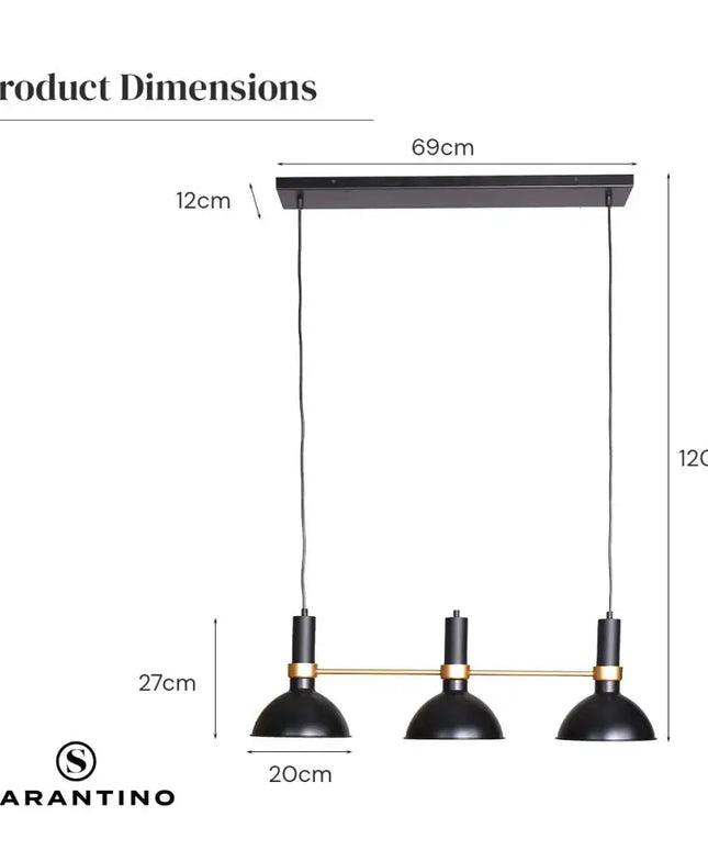 Sarantino 3-Light Hanging Pendant Lamp-Home & Garden > Lighting-Koala Lamps and Lighting