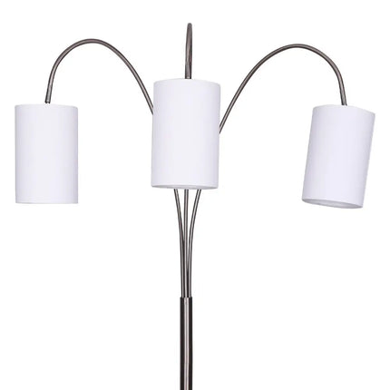 Sarantino 3-Light Metal Arc Floor Lamp - Nickel & Marble Finish-Home & Garden > Lighting-Koala Lamps and Lighting