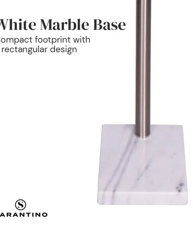Sarantino 3-Light Metal Arc Floor Lamp - Nickel & Marble Finish-Home & Garden > Lighting-Koala Lamps and Lighting