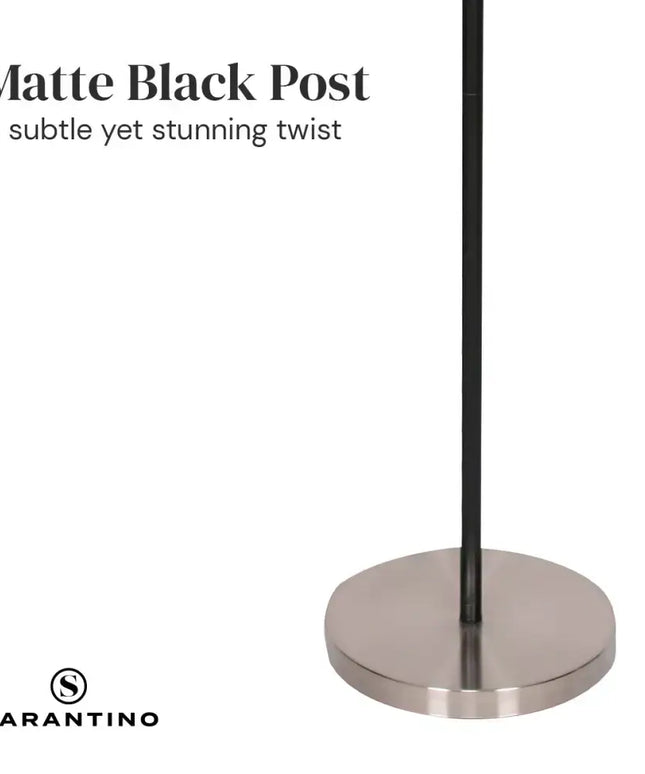 Sarantino 3-Shade Metal Floor Lamp Nickel & Matte Black Finish-Home & Garden > Lighting-Koala Lamps and Lighting