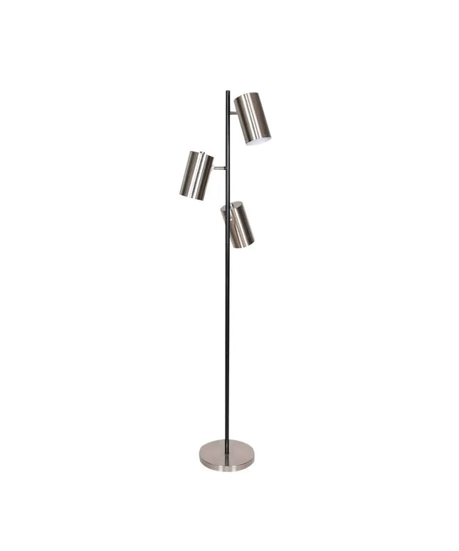 Sarantino 3-Shade Metal Floor Lamp Nickel & Matte Black Finish-Home & Garden > Lighting-Koala Lamps and Lighting