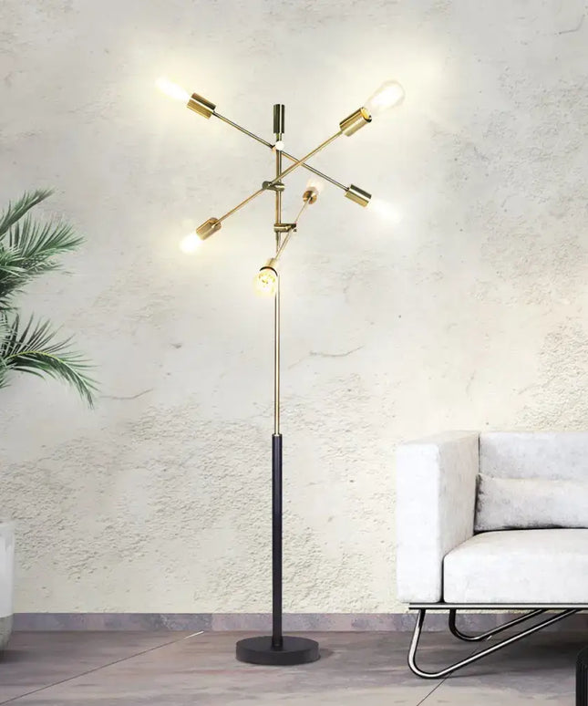 Sarantino 6-Light Metal Sputnik Floor Lamp-Home & Garden > Lighting-Koala Lamps and Lighting