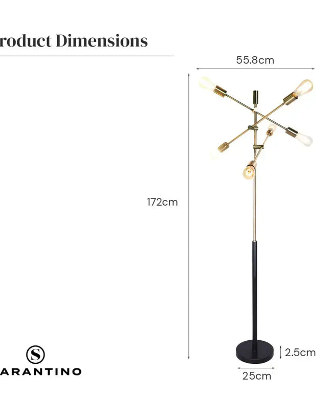 Sarantino 6-Light Metal Sputnik Floor Lamp-Home & Garden > Lighting-Koala Lamps and Lighting