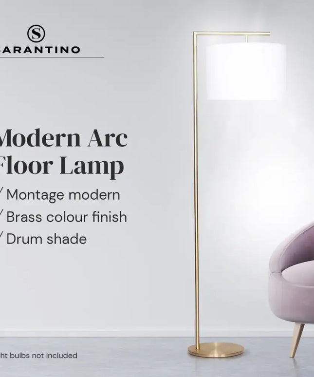 Sarantino 90-Degree Modern Arc Floor Lamp-Home & Garden > Lighting-Koala Lamps and Lighting