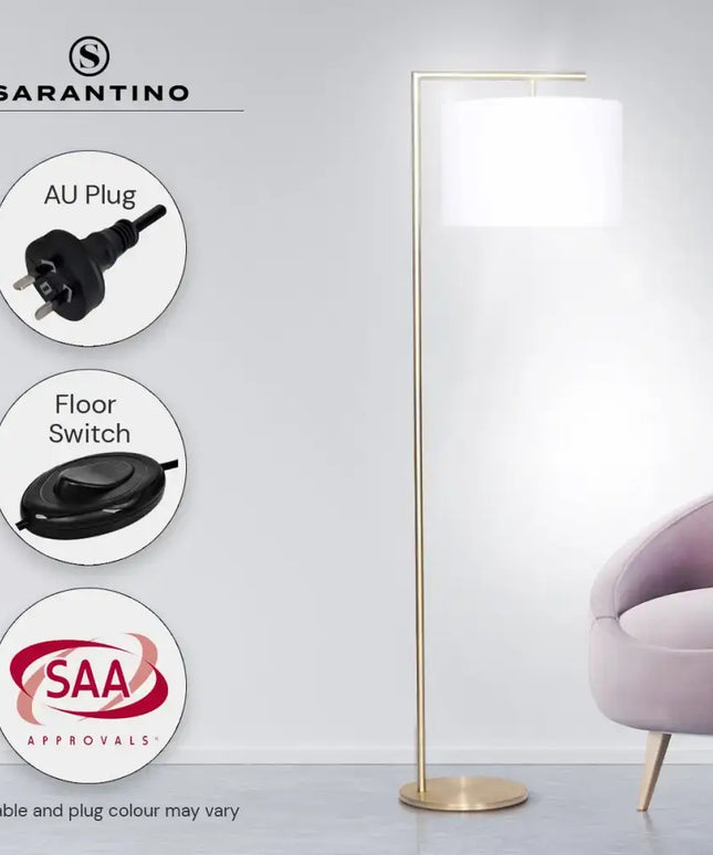 Sarantino 90-Degree Modern Arc Floor Lamp-Home & Garden > Lighting-Koala Lamps and Lighting