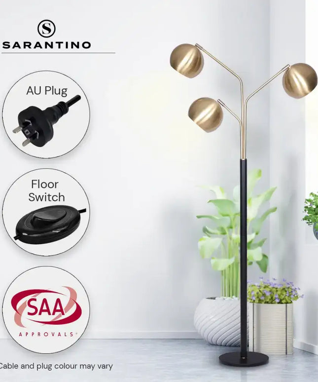 Sarantino Adjustable 3-Arm Arc Lamp-Home & Garden > Lighting-Koala Lamps and Lighting