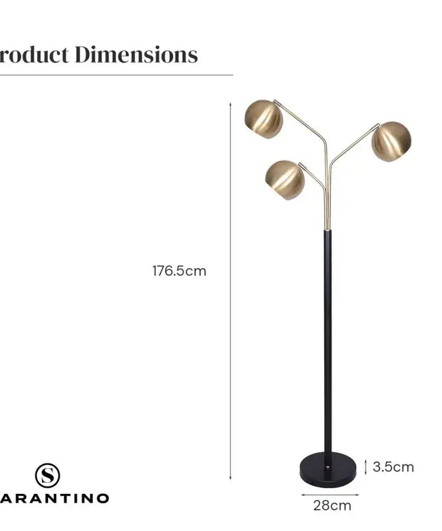 Sarantino Adjustable 3-Arm Arc Lamp-Home & Garden > Lighting-Koala Lamps and Lighting