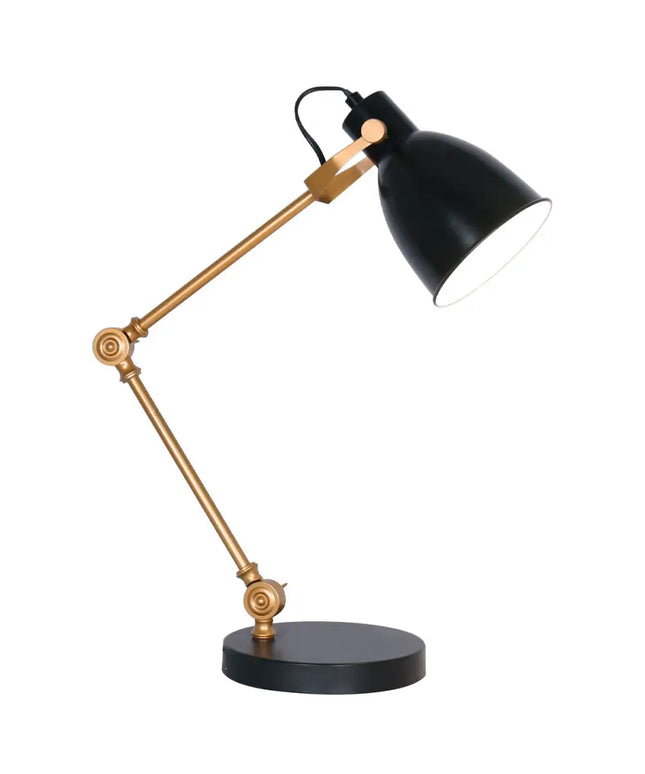 Sarantino Adjustable Metal Table Lamp In Black And Gold-Home & Garden > Lighting-Koala Lamps and Lighting