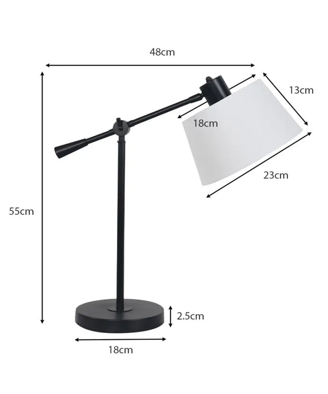 Sarantino Adjustable Metal Table Lamp In Black-Home & Garden > Lighting-Koala Lamps and Lighting