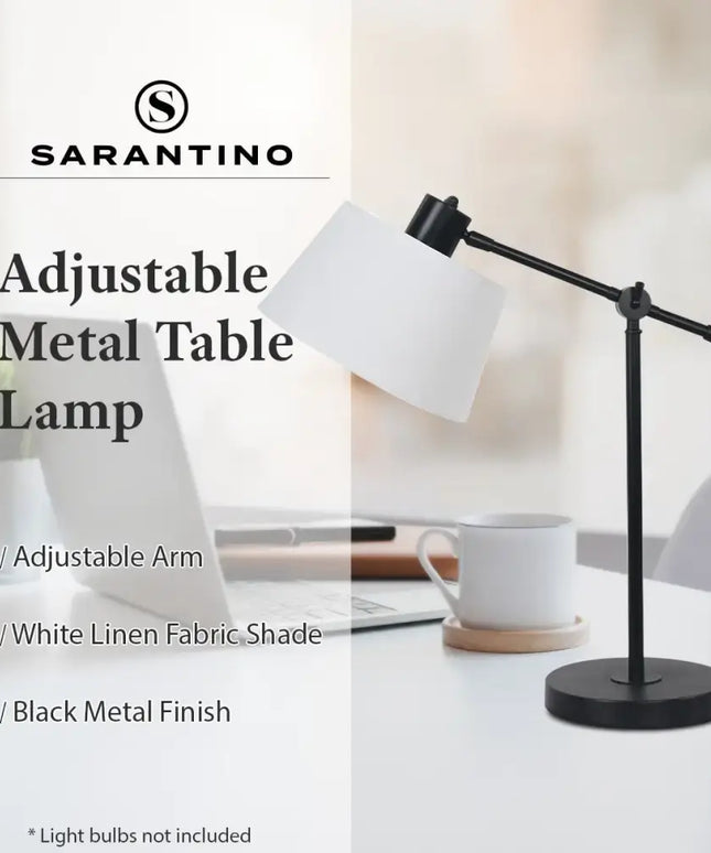 Sarantino Adjustable Metal Table Lamp In Black-Home & Garden > Lighting-Koala Lamps and Lighting