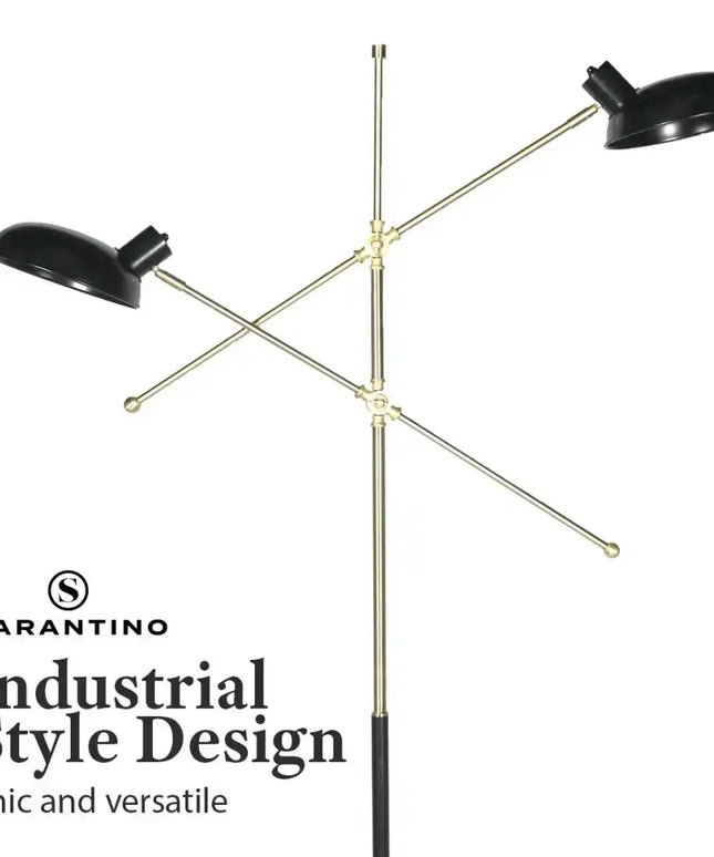Sarantino Adjustable Two Light Lamp Black and Gold Finish-Home & Garden > Lighting-Koala Lamps and Lighting