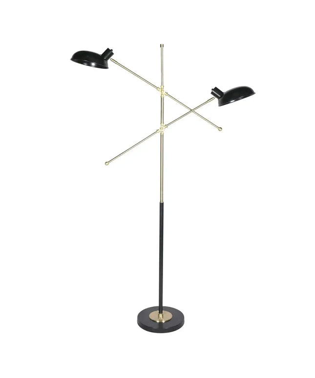Sarantino Adjustable Two Light Lamp Black and Gold Finish-Home & Garden > Lighting-Koala Lamps and Lighting