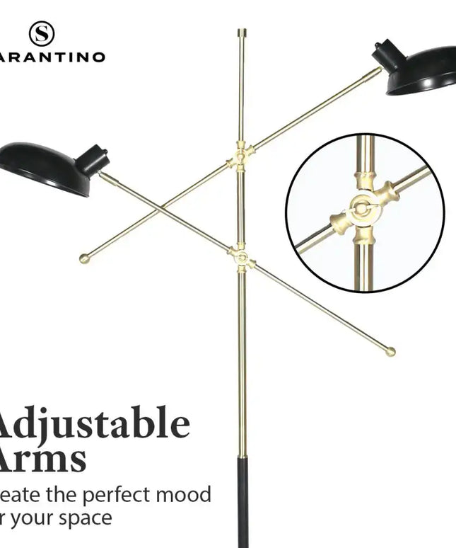 Sarantino Adjustable Two Light Lamp Black and Gold Finish-Home & Garden > Lighting-Koala Lamps and Lighting