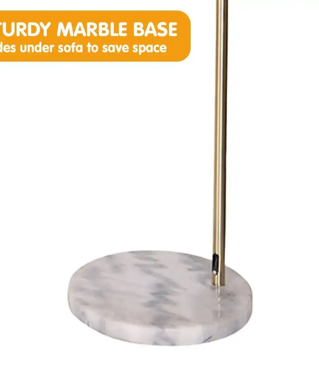 Sarantino Arc Floor Lamp Antique Brass Finish with Marble Base-Home & Garden > Lighting-Koala Lamps and Lighting