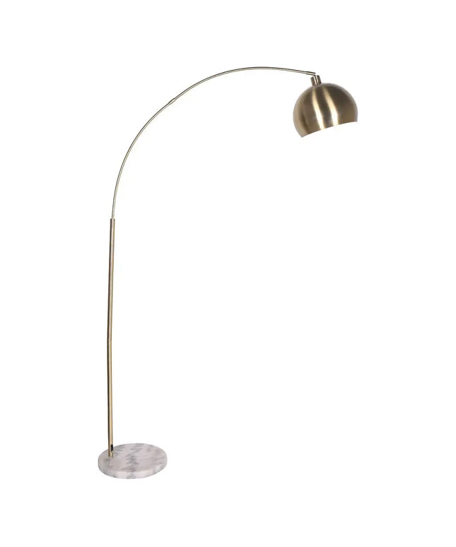 Sarantino Arc Floor Lamp Antique Brass Finish with Marble Base-Home & Garden > Lighting-Koala Lamps and Lighting