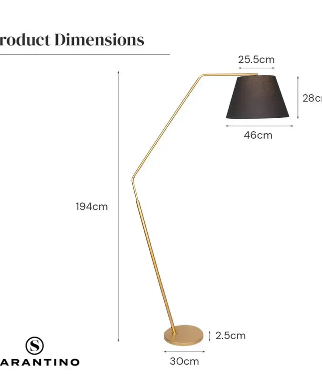 Sarantino Arc Floor Lamp with Empire Shade-Home & Garden > Lighting-Koala Lamps and Lighting