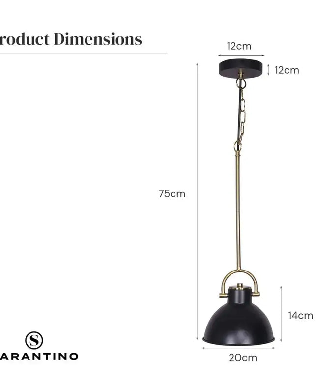 Sarantino Black and Gold Pendant Light-Home & Garden > Lighting-Koala Lamps and Lighting
