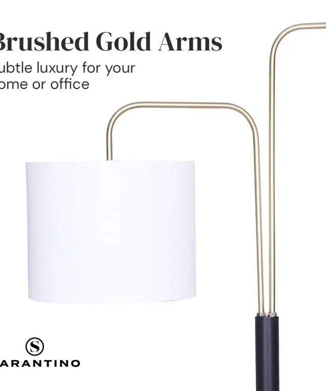 Sarantino Black/Brass Finish Reading Light Electric Table Lamp-Home & Garden > Lighting-Koala Lamps and Lighting