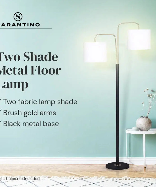 Sarantino Black/Brass Finish Reading Light Electric Table Lamp-Home & Garden > Lighting-Koala Lamps and Lighting