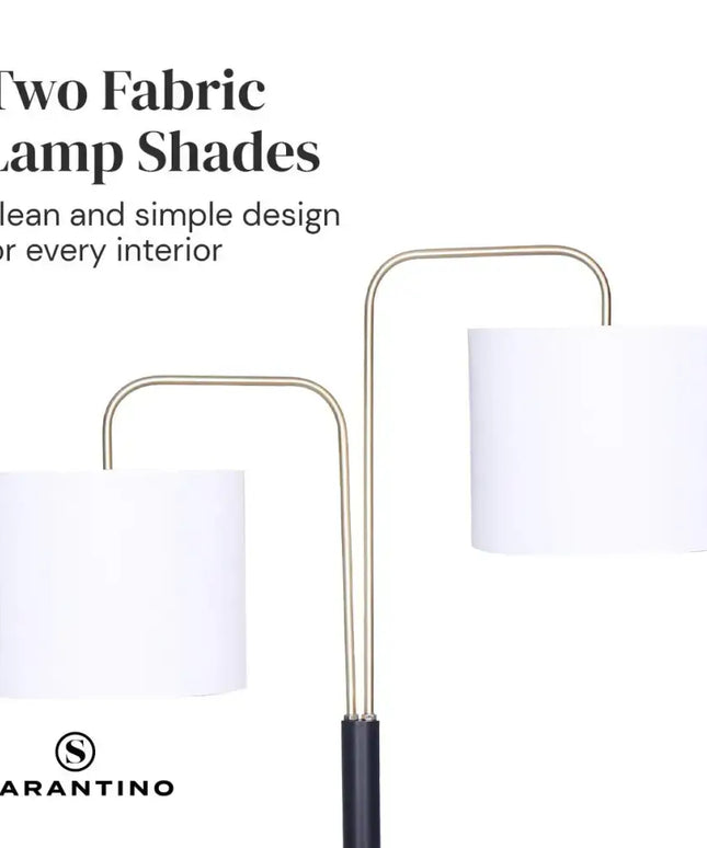 Sarantino Black/Brass Finish Reading Light Electric Table Lamp-Home & Garden > Lighting-Koala Lamps and Lighting