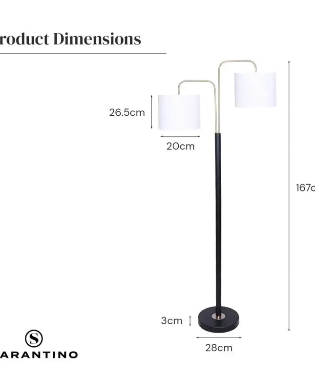 Sarantino Black/Brass Finish Reading Light Electric Table Lamp-Home & Garden > Lighting-Koala Lamps and Lighting