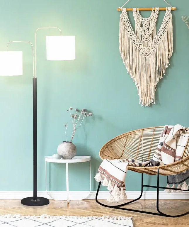 Sarantino Black/Brass Finish Reading Light Electric Table Lamp-Home & Garden > Lighting-Koala Lamps and Lighting