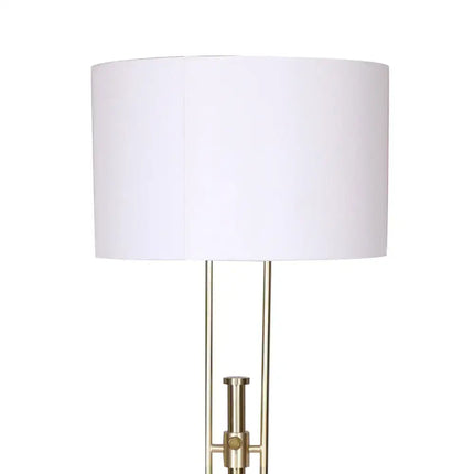 Sarantino Brushed Gold Height-Adjustable Metal Floor Lamp-Home & Garden > Lighting-Koala Lamps and Lighting