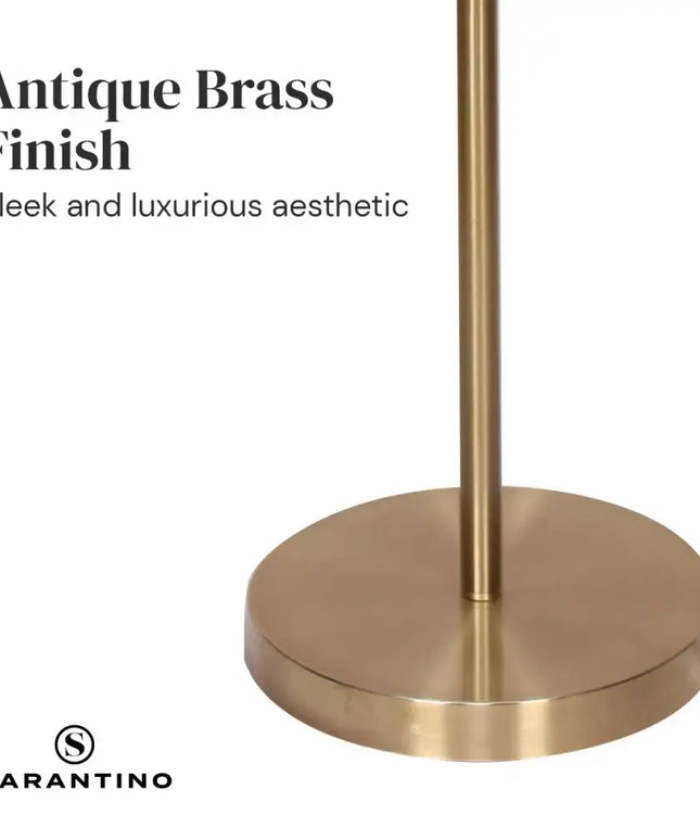 Sarantino Brushed Gold Height-Adjustable Metal Floor Lamp-Home & Garden > Lighting-Koala Lamps and Lighting