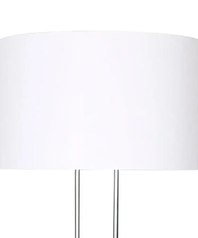 Sarantino Brushed Nickel Height-Adjustable Metal Floor Lamp-Home & Garden > Lighting-Koala Lamps and Lighting