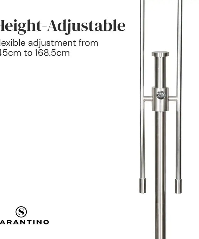 Sarantino Brushed Nickel Height-Adjustable Metal Floor Lamp-Home & Garden > Lighting-Koala Lamps and Lighting
