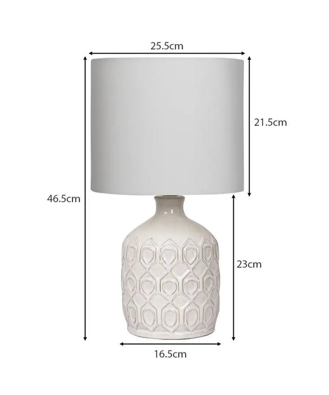 Sarantino Ceramic Table Lamp In Cream-Home & Garden > Lighting-Koala Lamps and Lighting