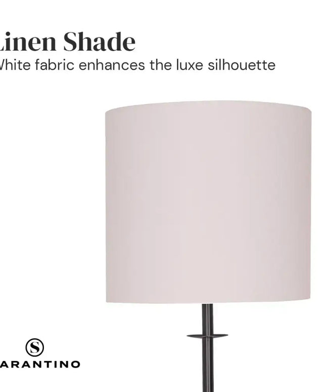 Sarantino Concrete & Metal Table Lamp with Off-White Linen Shade-Home & Garden > Lighting-Koala Lamps and Lighting