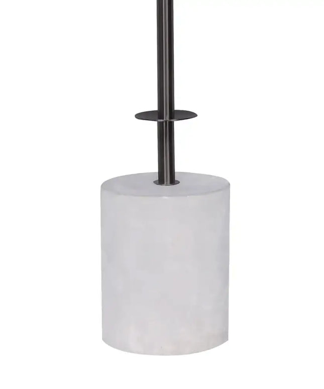 Sarantino Concrete & Metal Table Lamp with Off-White Linen Shade-Home & Garden > Lighting-Koala Lamps and Lighting