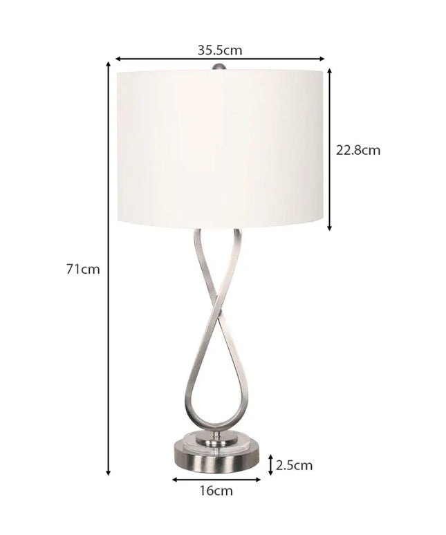 Sarantino Contemporary Table Lamp In Nickel Finish-Home & Garden > Lighting-Koala Lamps and Lighting