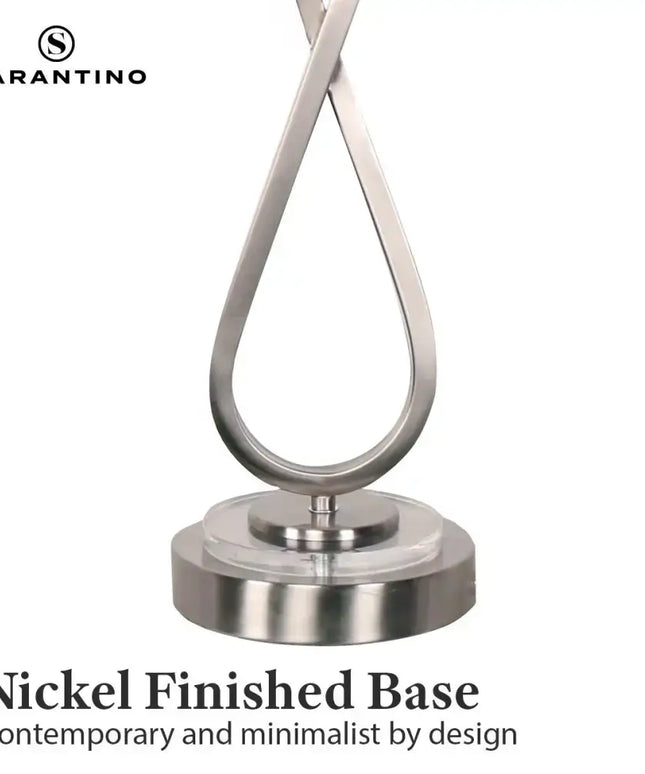 Sarantino Contemporary Table Lamp In Nickel Finish-Home & Garden > Lighting-Koala Lamps and Lighting