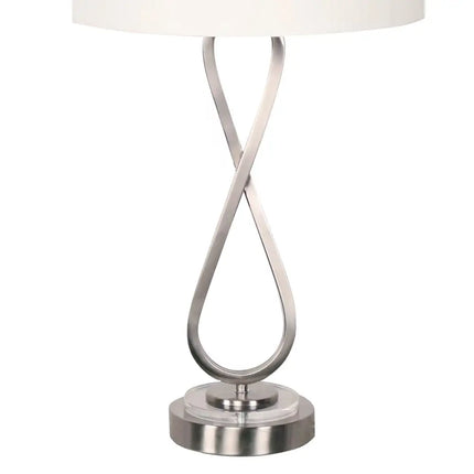 Sarantino Contemporary Table Lamp In Nickel Finish-Home & Garden > Lighting-Koala Lamps and Lighting