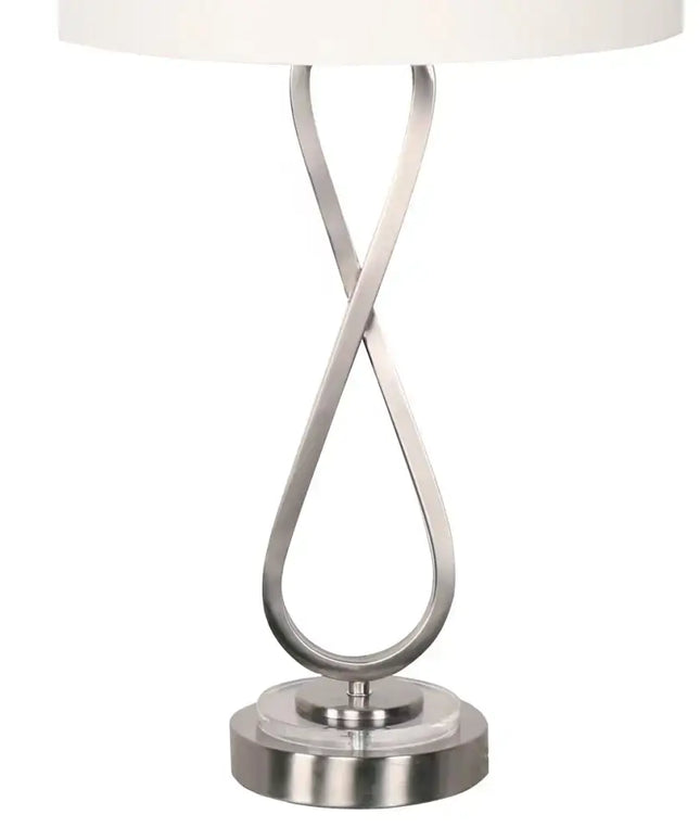 Sarantino Contemporary Table Lamp In Nickel Finish-Home & Garden > Lighting-Koala Lamps and Lighting
