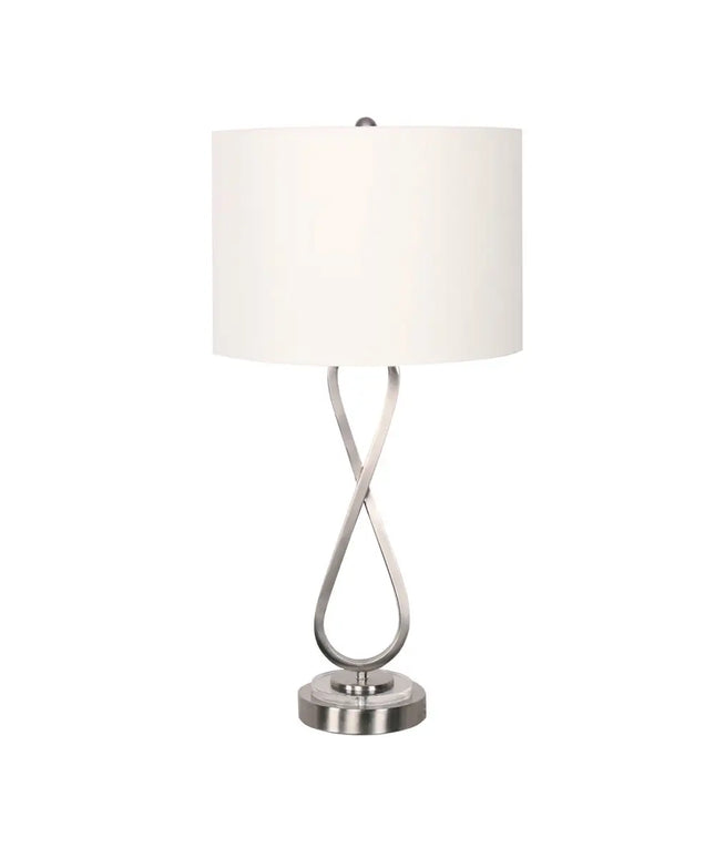 Sarantino Contemporary Table Lamp In Nickel Finish-Home & Garden > Lighting-Koala Lamps and Lighting