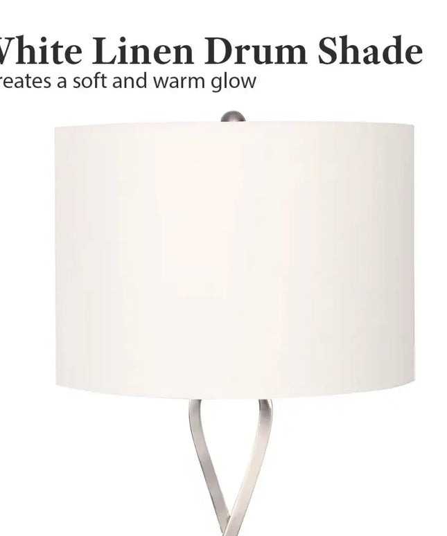 Sarantino Contemporary Table Lamp In Nickel Finish-Home & Garden > Lighting-Koala Lamps and Lighting