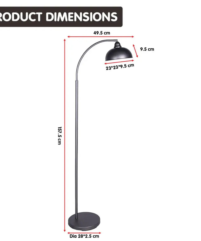 Sarantino Dark Grey Floor Lamp Industrial Chic Adjustable Angle-Home & Garden > Lighting-Koala Lamps and Lighting