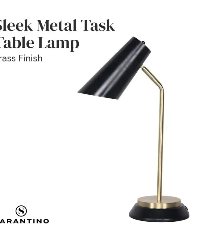 Sarantino Electric Reading Light Table Lamp Brass Finish - Black-Home & Garden > Lighting-Koala Lamps and Lighting